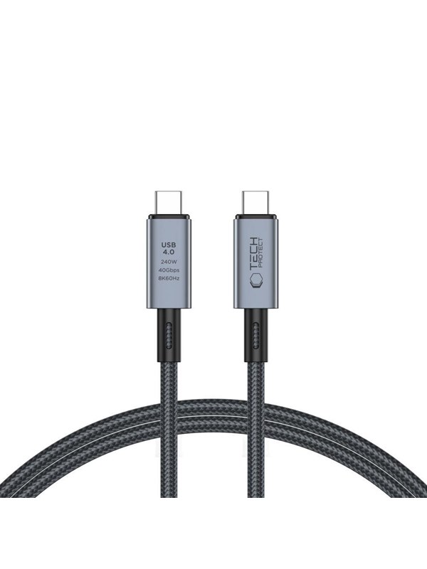 Tech-Protect  UltraBoost Max USB-C 4.0 / USB-C 4.0 PD 240W 8K 40Gbps 1m Cable - Grey
