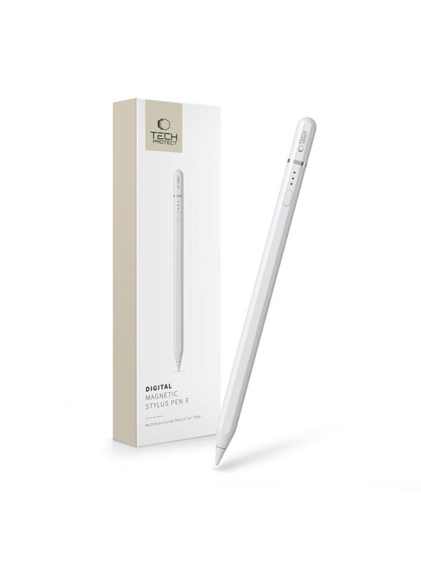Tech-Protect Digital Magnetic Stylus Pen 3 Magnetic for iPad - White