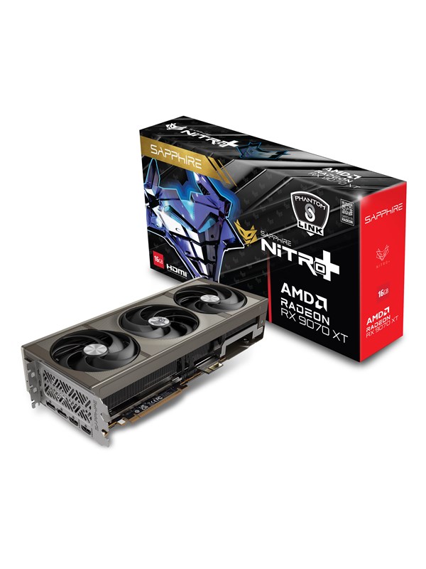 Sapphire Radeon RX 9070 XT PhantomLink - 16GB GDDR6 RAM - Grafikkort