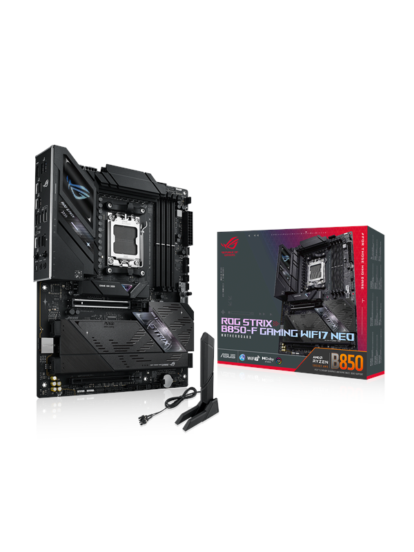 ASUS ROG STRIX B850-F GAMING WIFI7 NEO Moderkort - AMD B850 - AMD AM5 - DDR5 RAM - ATX