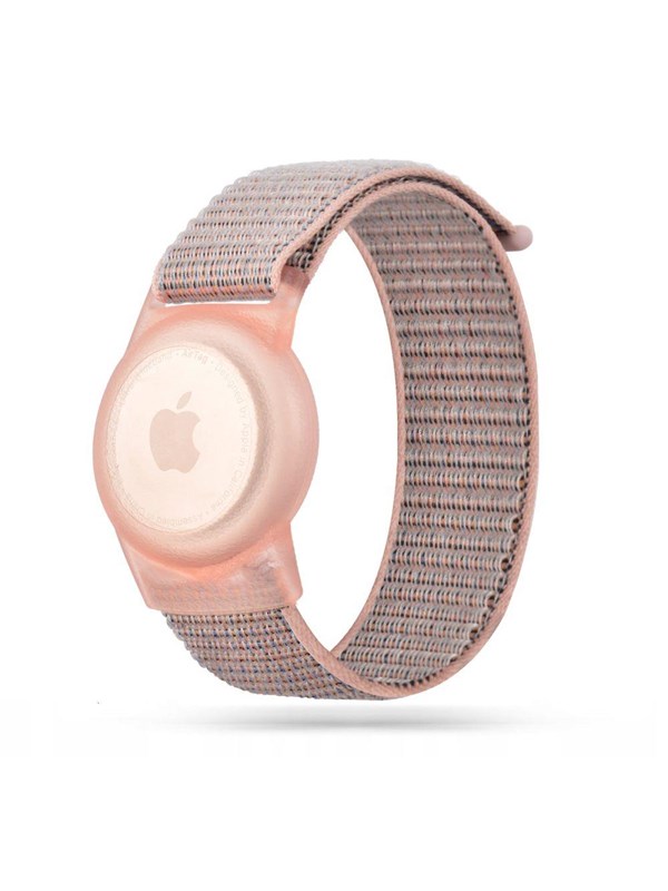 Tech-Protect Nylon Strap for Kids on Apple AirTag - Pink