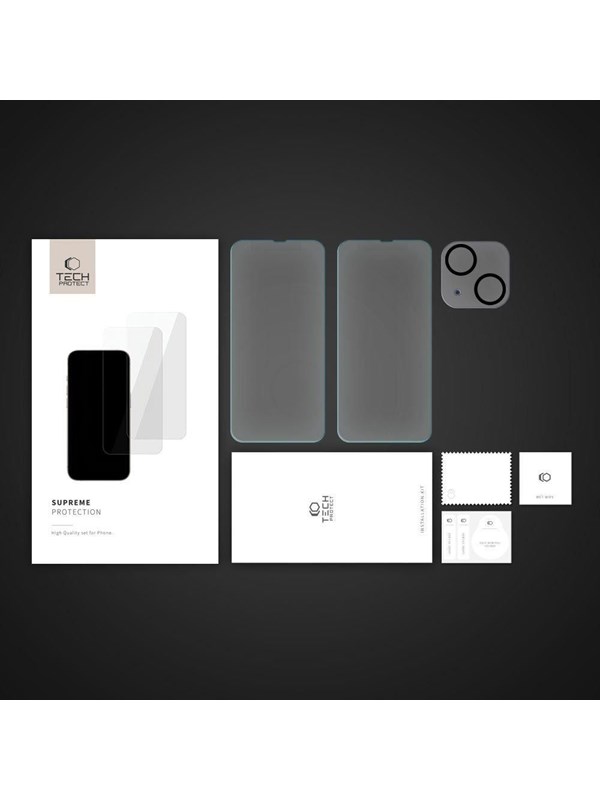 Tech-Protect  Supreme Set for iPhone 14 2x Tempered Glass for Display / Tempered Glass for Camera