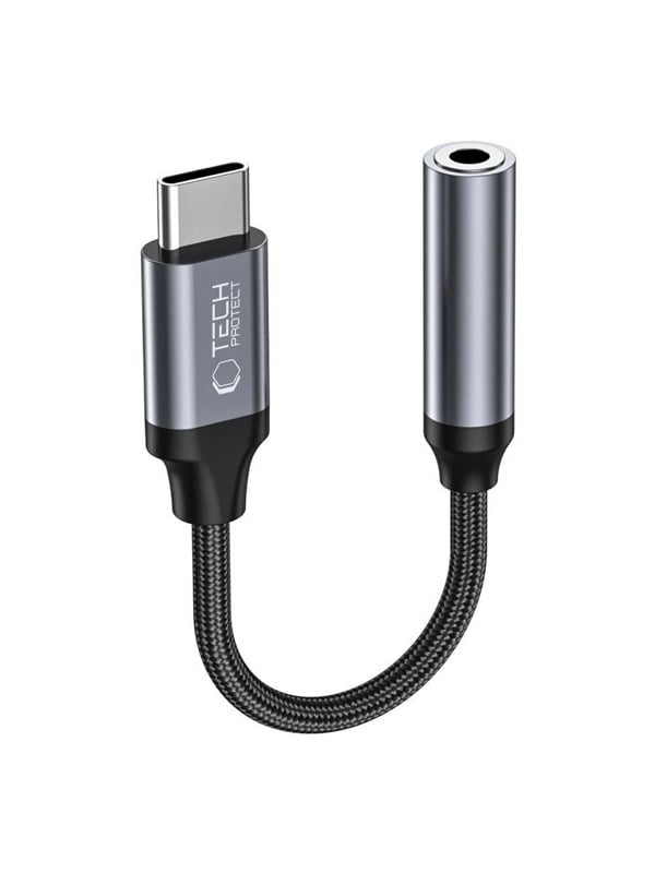 Produktfoto för Tech-Protect USB-C To Mini Jack (3.5mm) Adapter - Svart
