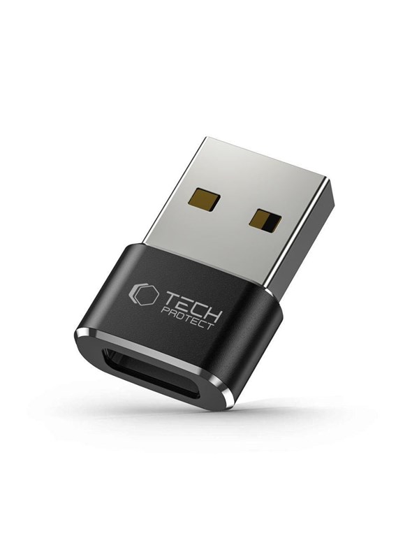 Produktfoto för Tech-Protect UltraBoost USB-A (hane) / USB-C (hona) adapter - svart