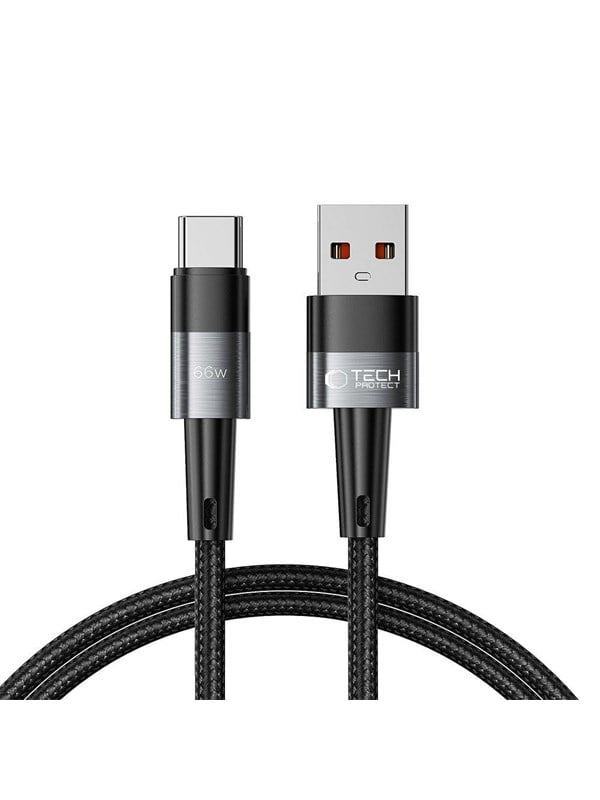 Produktfoto för Tech-Protect UltraBoost USB-A till USB-C-kabel 66W, 6A, 1m - Grå