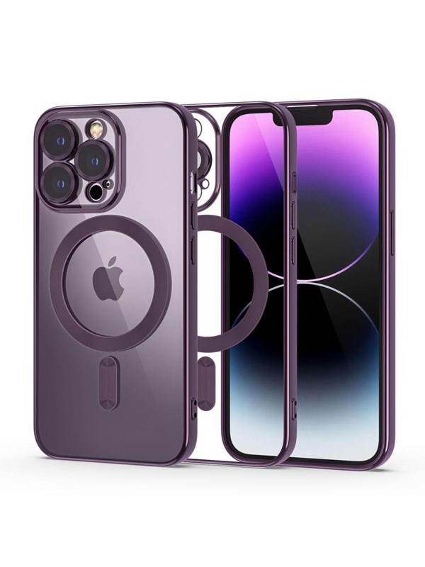 Tech-Protect  MagShine Line MagSafe Case for iPhone 14 Pro - Purplemo