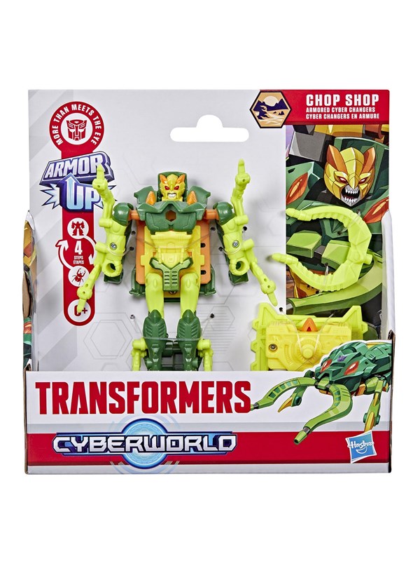 Transformers TRA Cyberworld 4in Figure Cyber Changer Armor Chop Shop
