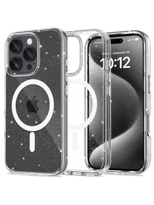 Produktfoto för Tech-Protect iPhone 16 Pro Max Mobilskal Magsafe Flexair Hybrid - Glitter
