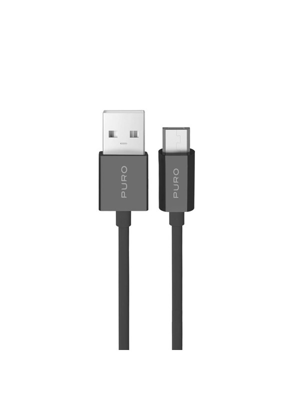 Puro TPE 12W USB-A - microUSB 1m Cable - Black