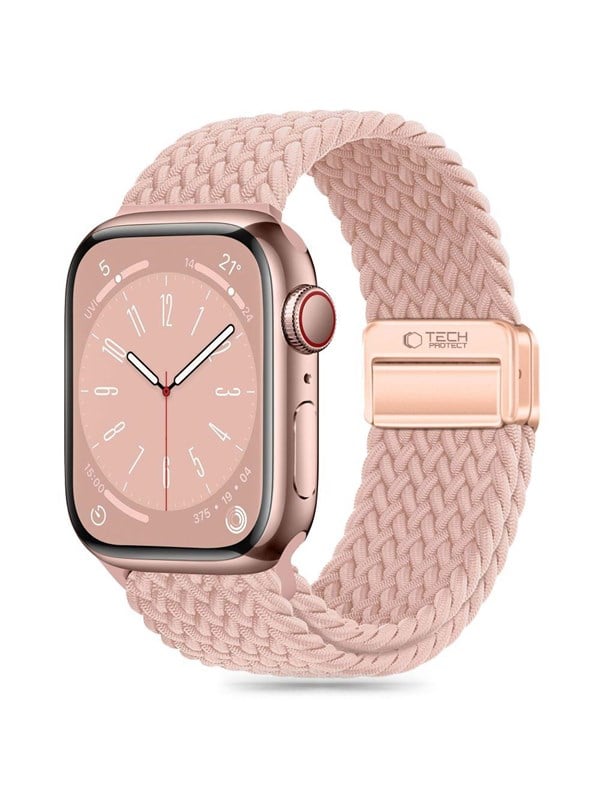Produktfoto för Tech-Protect Apple Watch (44/45/46/49 mm) Armband NylonMag - Rosa