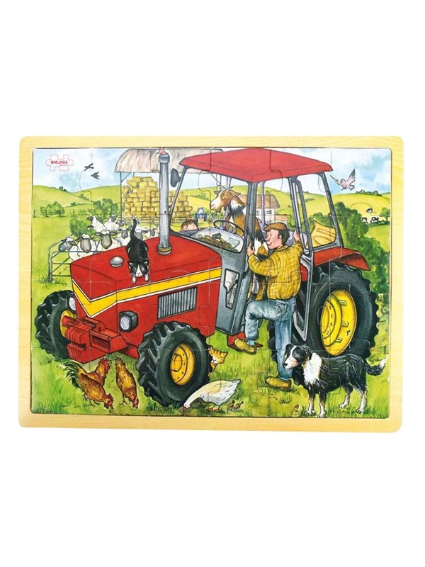Bigjigs Wooden Tractor Jigsaw Puzzle - 20 pcs. Trä