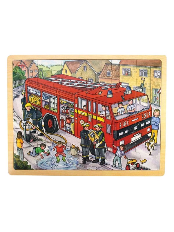 Bigjigs Wooden Jigsaw Puzzle Fire Truck - 24 pcs. Trä