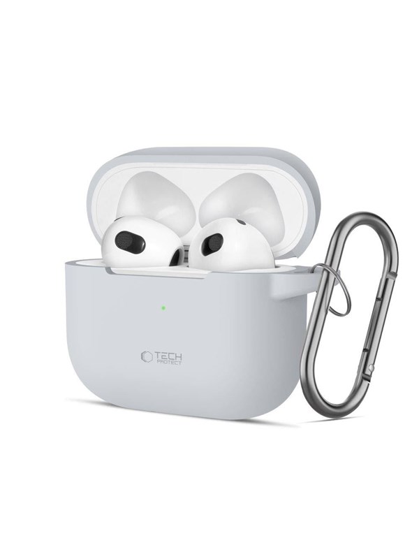 Produktfoto för Tech-Protect Apple Airpods 3 Skal Silikon Hook - Crayon Grå