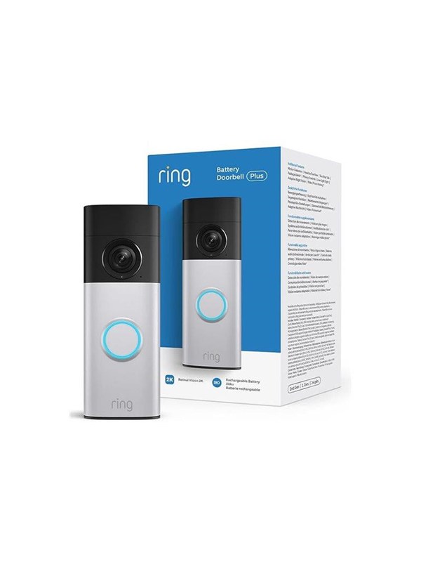 Ring Battery Video Doorbell Plus – Retinal 2K – Nickel Silver