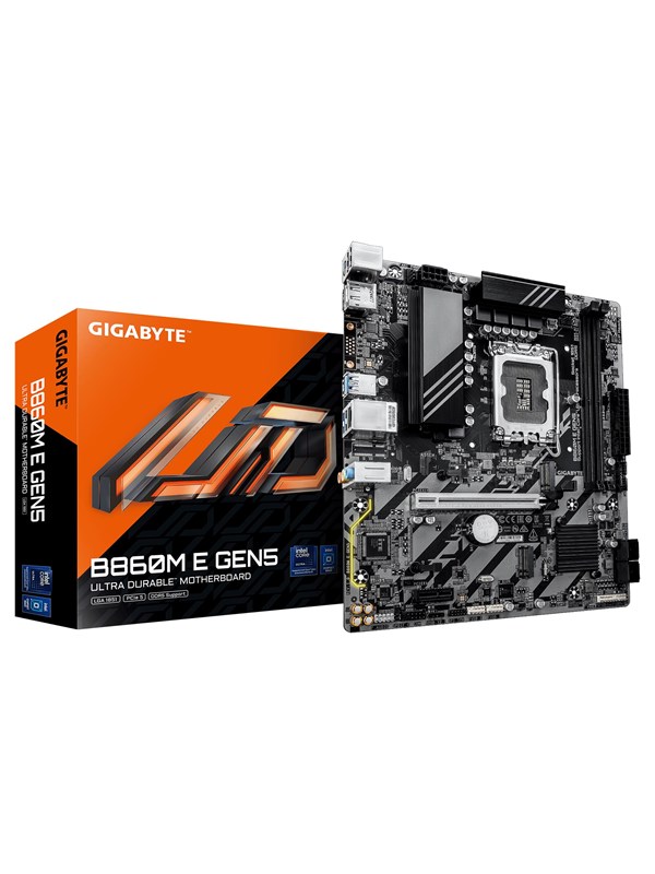 GIGABYTE B860M E GEN5 Moderkort - Intel B860 - Intel LGA1851 - DDR5 RAM - Micro-ATX