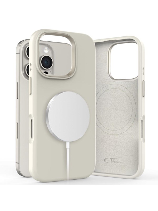 Tech-Protect Silicone PU MagSafe Case for iPhone 16 Pro - Beige
