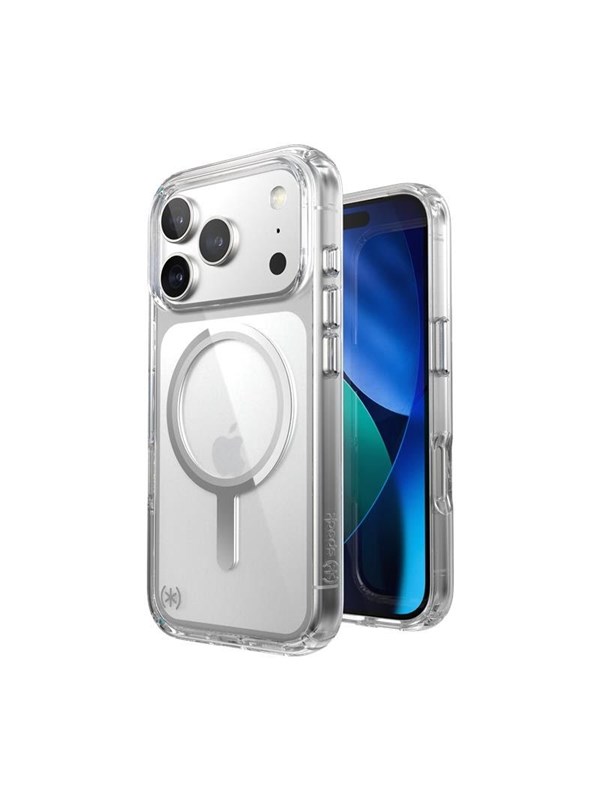 Speck Presidio Perfect Clear MagSafe - iPhone 17 Pro Case - Clear / Silver