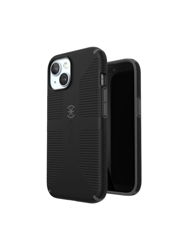 Speck Candyshell Grip MagSafe - iPhone 17e / 16e / 15 / 14 / 13 Case - Black / Slate Gray