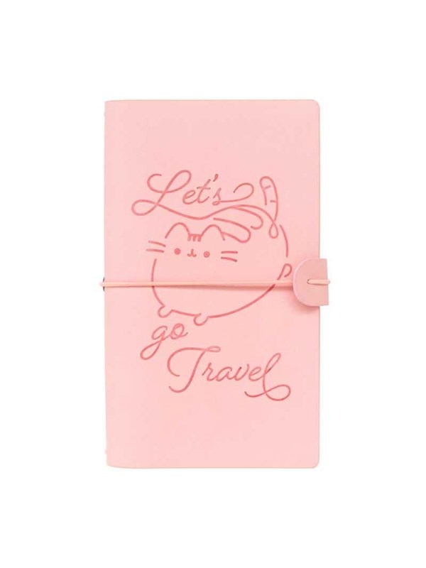 Pusheen - Leather Travel Notebook B6 - Pink
