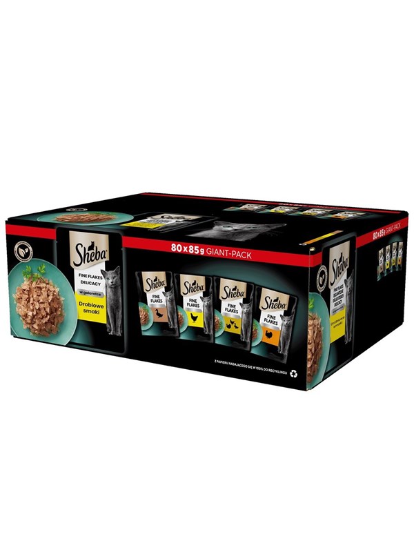 Sheba Delicacy Poultry Flavours in jelly - wet cat food - 80x 85 g