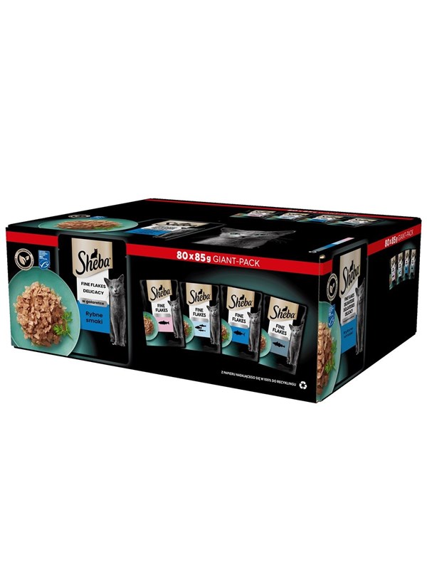 Sheba Delicacy Fishy Flavours in jelly - wet cat food - 80x 85g