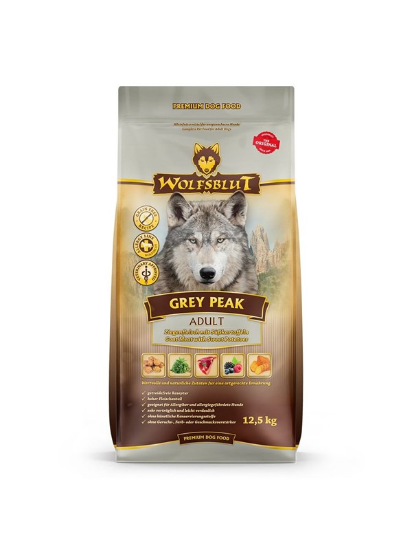 Wolfsblut Grey Peak Goat with sweet potatoes - dry dog food - 12.5kg