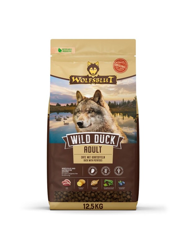 Wolfsblut Wild Duck with potatoes - dry dog food - 12.5kg