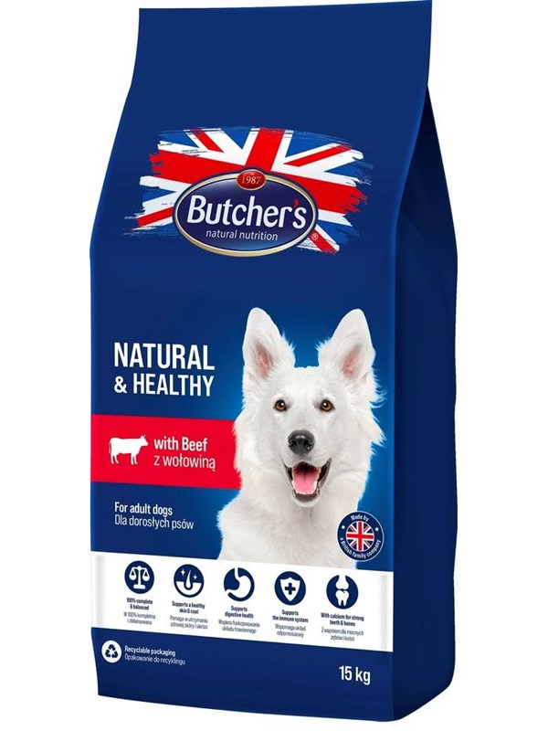 Butcher's Natural&Healthy with beef - dry dog food - 15 kg