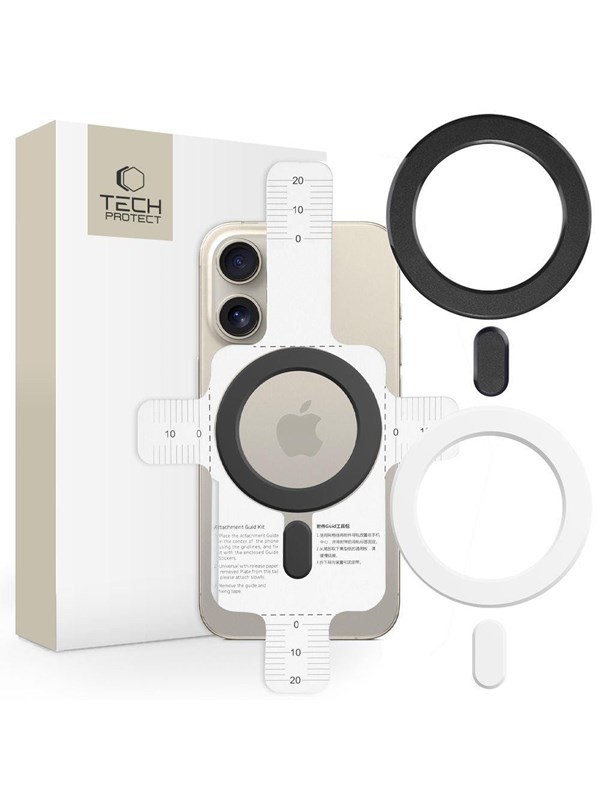 Tech-Protect Ring  MMP-100 with MagSafe (2 pcs) - white - black