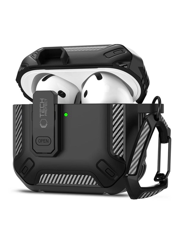 Produktfoto för Tech-Protect Airpods 4 Skal Carbonox - Svart