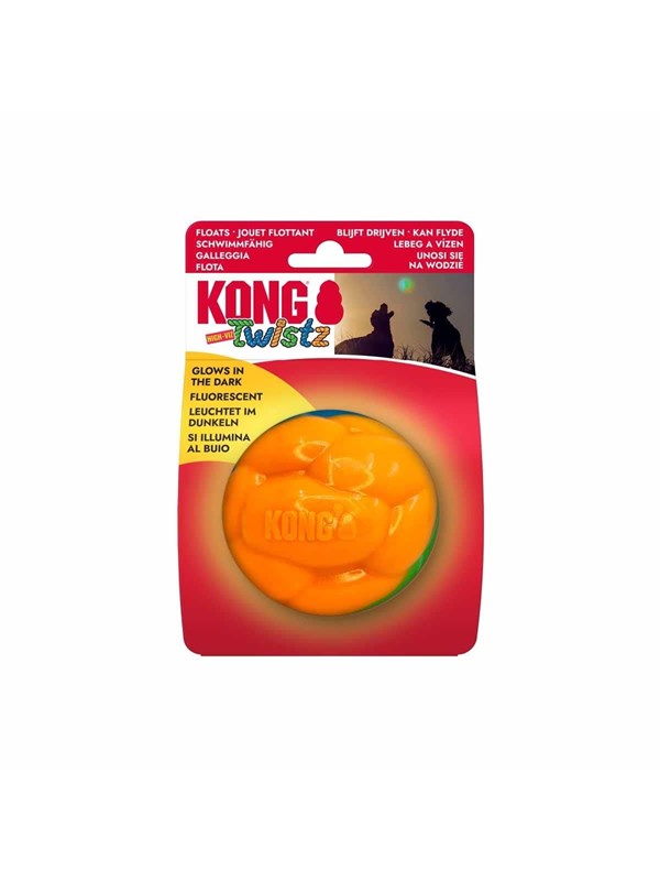 KONG - Twistz High-Viz Ball - High-Visibility Colours - 8.5 cm