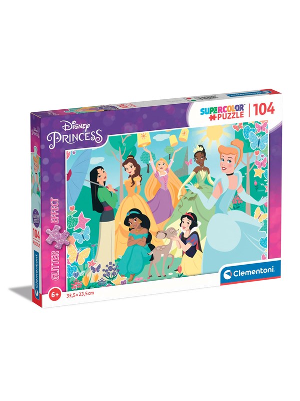 Clementoni Puzzle Disney Princess Glitter effect 104 pieces Golv