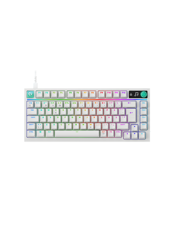 Logitech G316 X 75 - Gaming Keyboard - Utan numpad - Nordisk - Vit