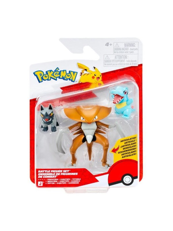 Pokemon Battle Figure 3 Pk Poochyena/totodile/kabu