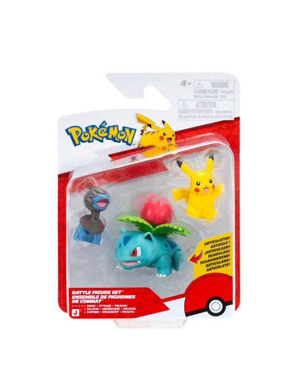 Pokemon Battle Figure Set Deino, Pikachu &amp; Ivysaur