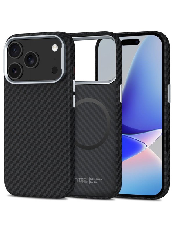 Produktfoto för Tech-Protect iPhone 17 Pro Max Mobilskal Magsafe Carbon - Svart/Silver