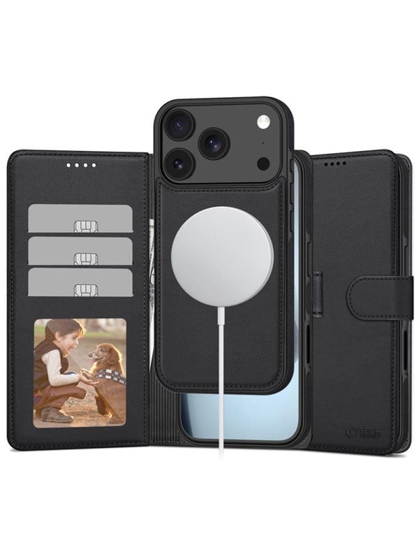 Tech-Protect Wallet MagSafe Case for iPhone 17 Pro - Matte Black