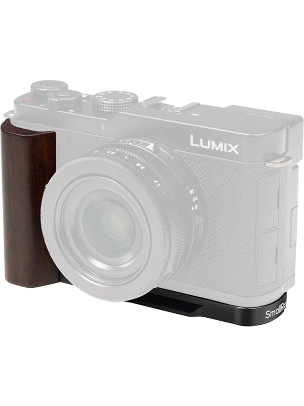 SmallRig 5942 L-Shaped Mount Plate with Wooden Handle for Panasonic LUMIX L10 Black