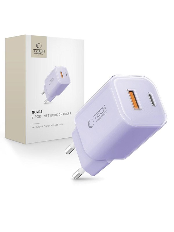 Tech-Protect NCM33 PD 33W QC3.0 USB-C / USB-C - Purple