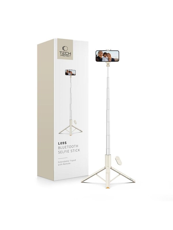 Tech-Protect Selfie Stick  L09S with Tripod - Beige