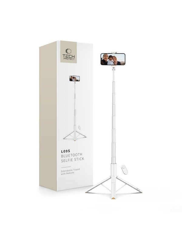 Produktfoto för Tech-Protect Bluetooth Selfie Stick Tripod - Vit