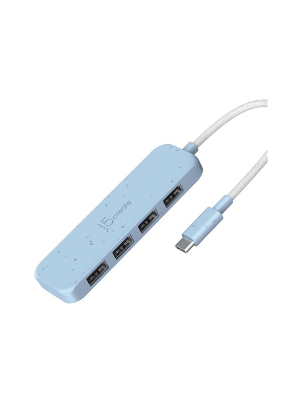 j5create JCH341EC - hub - eco-friendly USB-C - 4 ports USB Hub - USB 3.2 - 4 porte - Blue