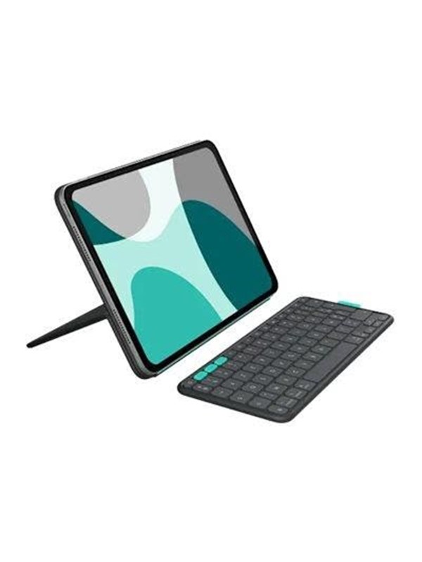 Logitech Flip Folio - keyboard and folio case full size - AZERTY - French - graphite Input Device - Tastatur & Folio set - Fransk - Grå