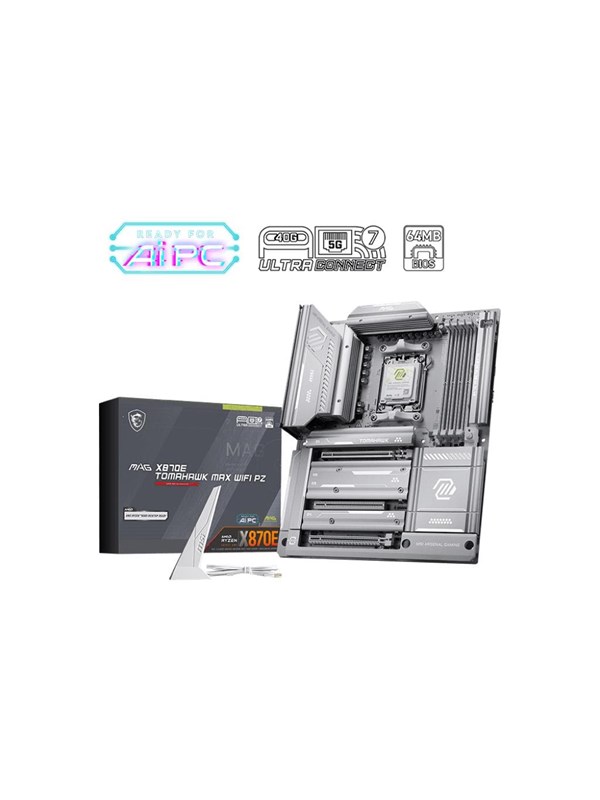 MSI MAG X870E TOMAHAWK MAX WIFI PZ Moderkort - AMD X870E - AMD AM5 - DDR5 RAM - ATX (Project Zero)