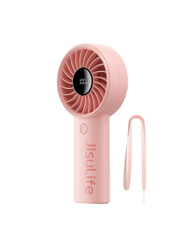 Jisulife Handheld Fan Life4 3600mAh Portable USB Fan - Pink PowerBank - Pink - 3600 mAh