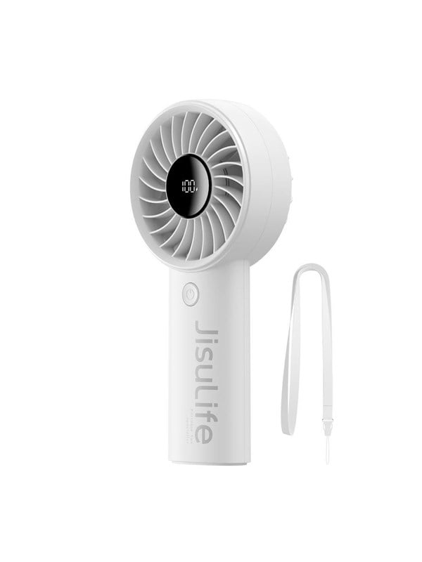 Jisulife Handheld Fan Life4 3600mAh Portable USB Fan - Gray PowerBank - Grey - 3600 mAh
