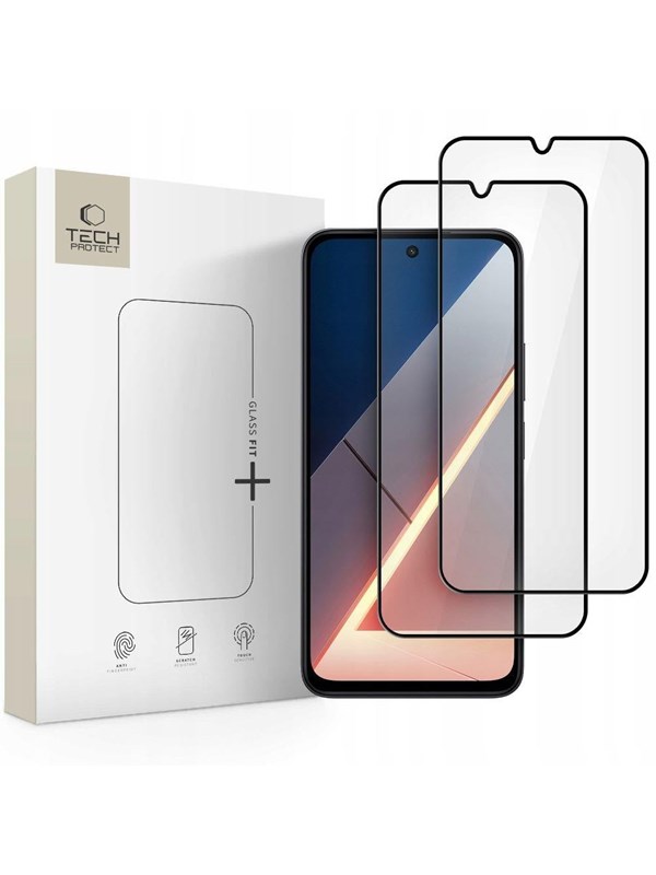 Produktfoto för [2-Pack] Tech-Protect Xiaomi Poco M7 Härdat glas Skärmskydd - Svart