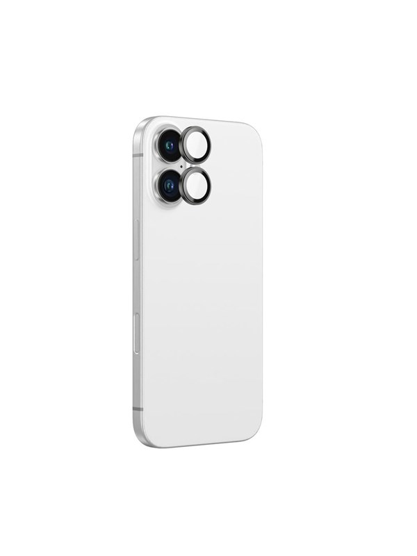 AmazingThing AR Aluminum 2 Lens Glass with Camera Lens Frame for iPhone 16 / 16 Plus - Black