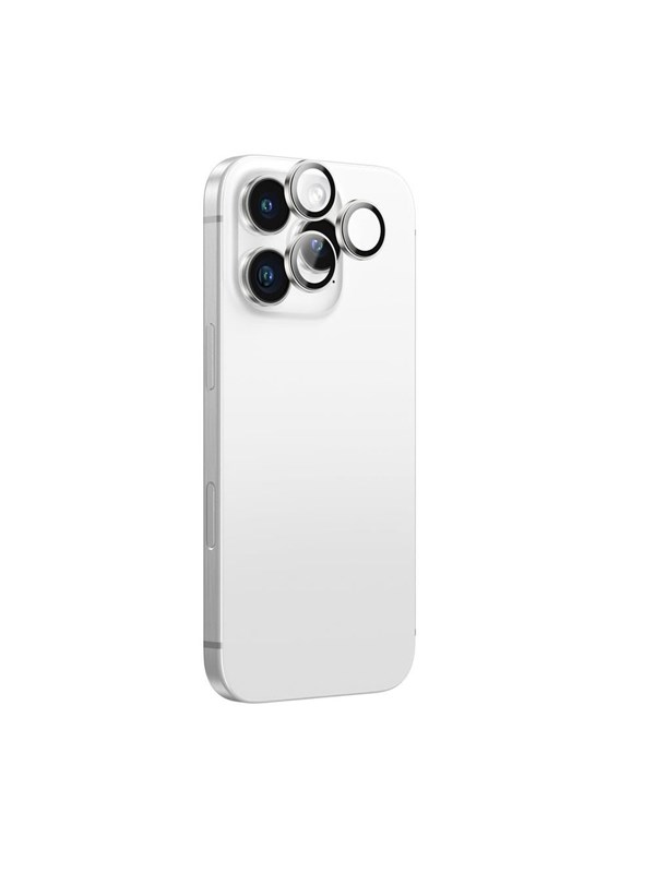 AmazingThing AR Aluminum 3 Lens Glass with Camera Lens Frame for iPhone 16 Pro / 16 Pro Max - Silver