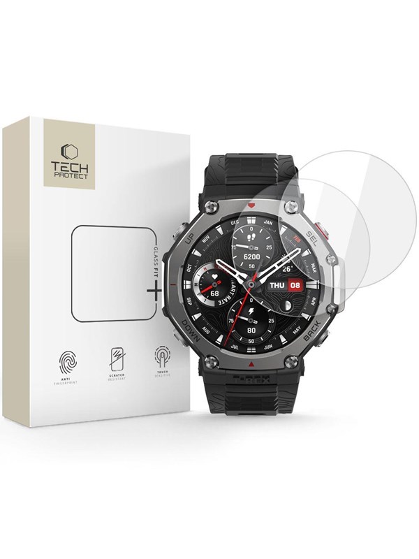 Tech-Protect Glass Fit+ 2-pack Amazfit T-Rex 3 Pro 48mm Tempered Glass - Clear - Köp för SEK 102 - Spara 20%